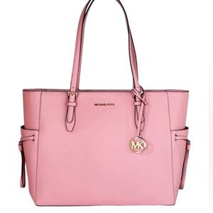 MICHAEL KORS GILLY LARGE DRAWSTRING TRAVEL TOTE MSRP$550 BAG LEATHER PRIMROSE